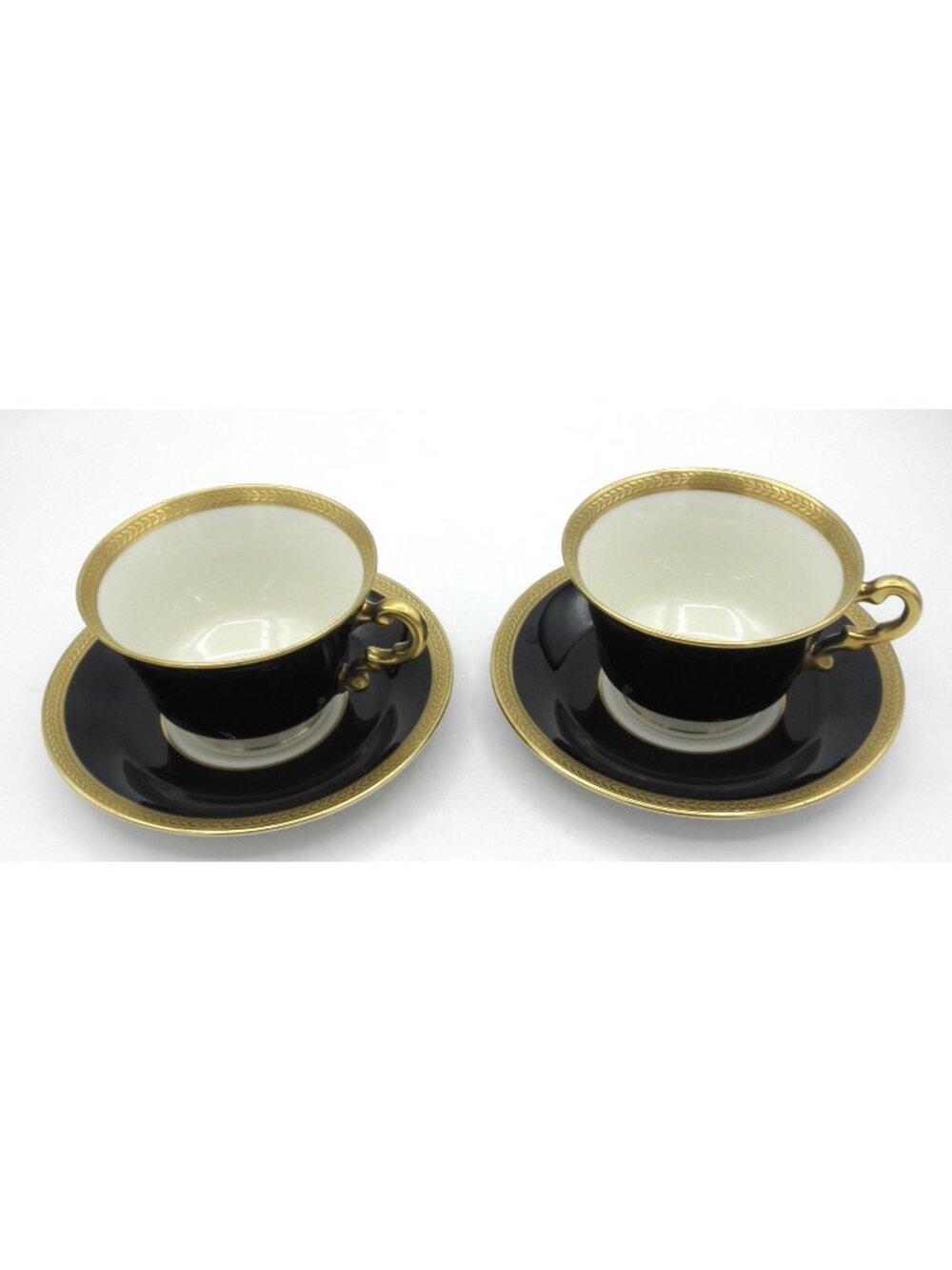 Diane Cobalt Blue Band by Syracuse Footed Cup & Saucer Set of 2 Pattern SY DIACB